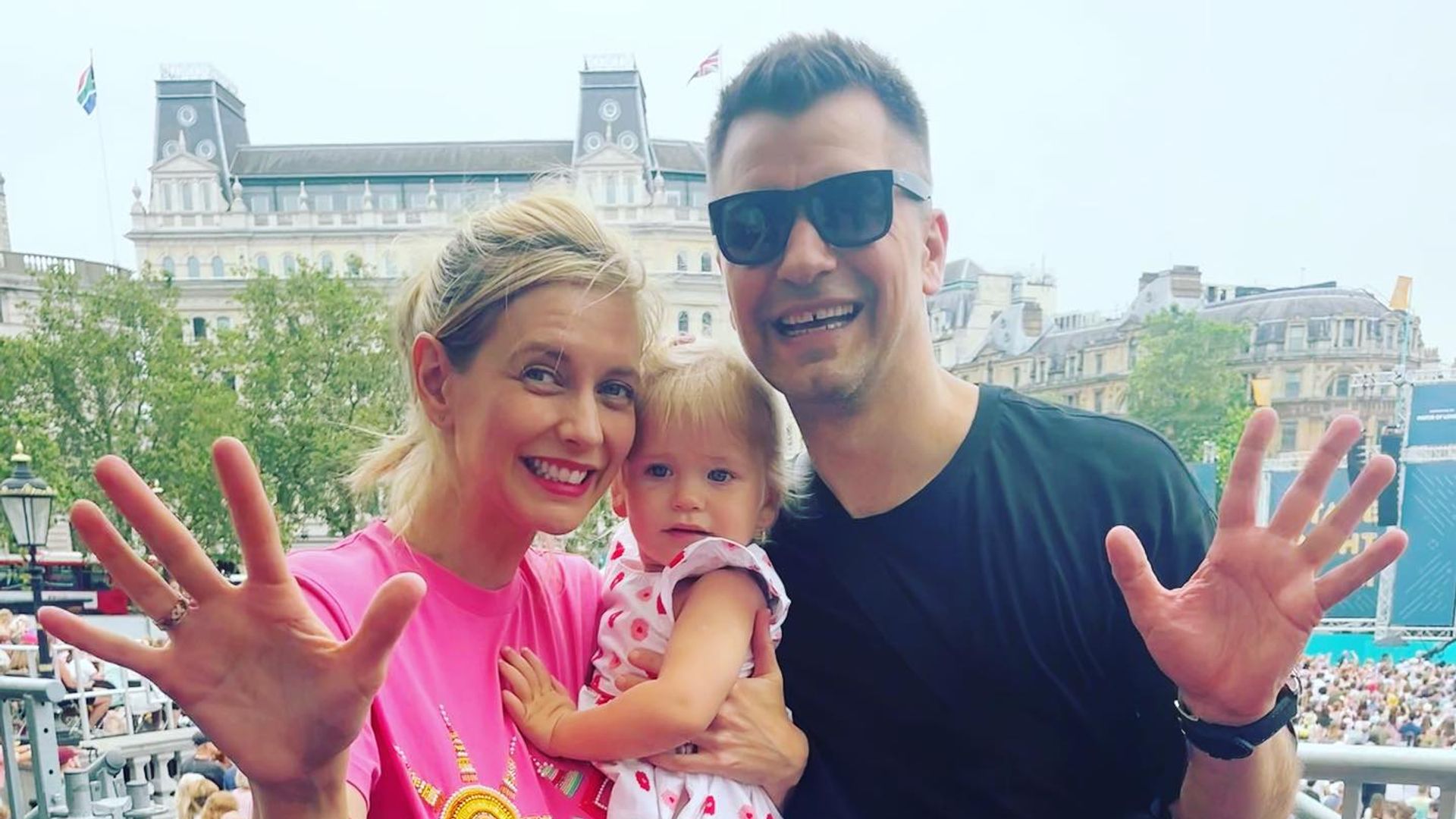 Rachel, Pasha and Noa posing for a photo in London