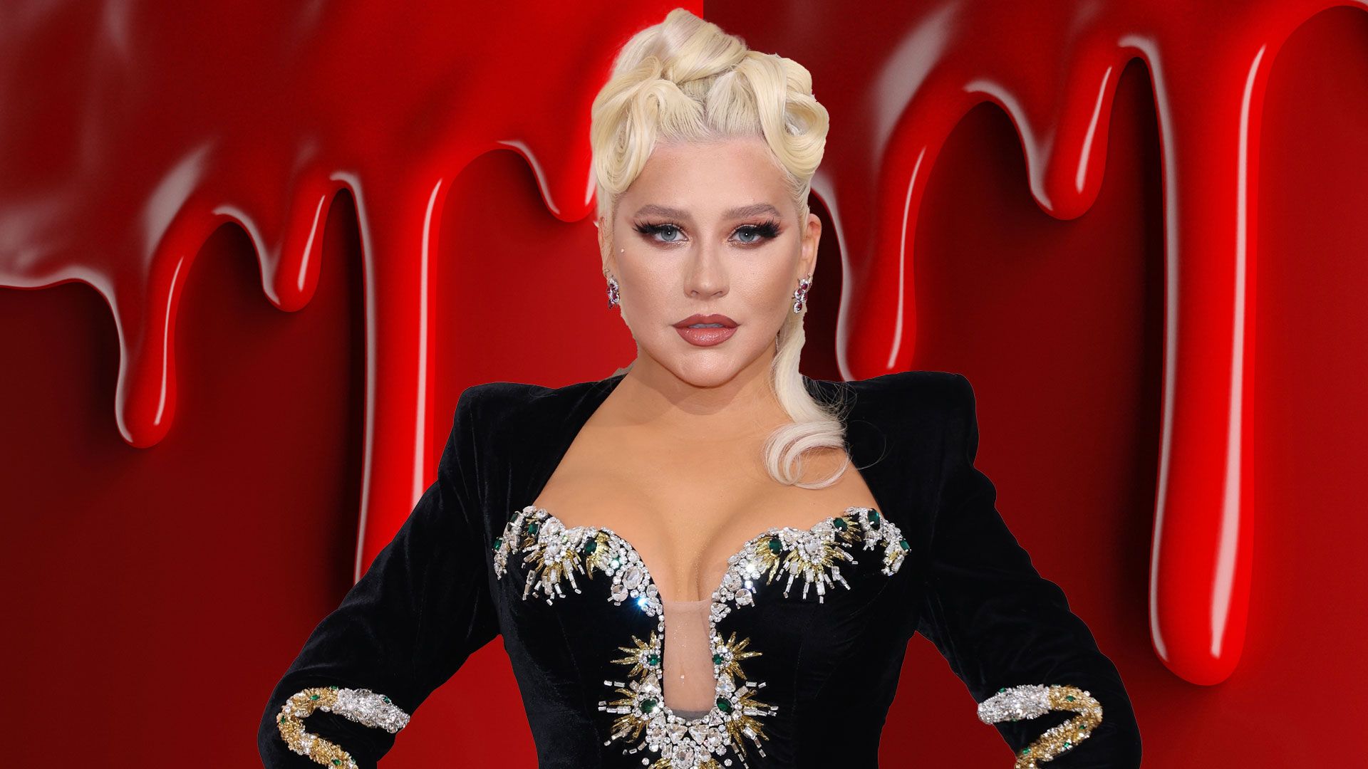 Christina Aguilera’s eye-popping living room at $10m home ‘drenched’ in red paint