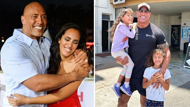 Dwayne 'The Rock' Johnson with his three daughters