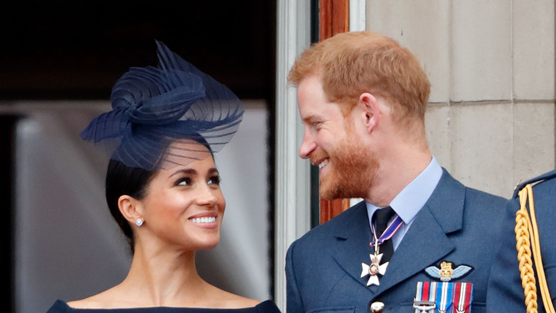 Duke and Duchess of Sussex on Buckingham Palace balcony in 2018