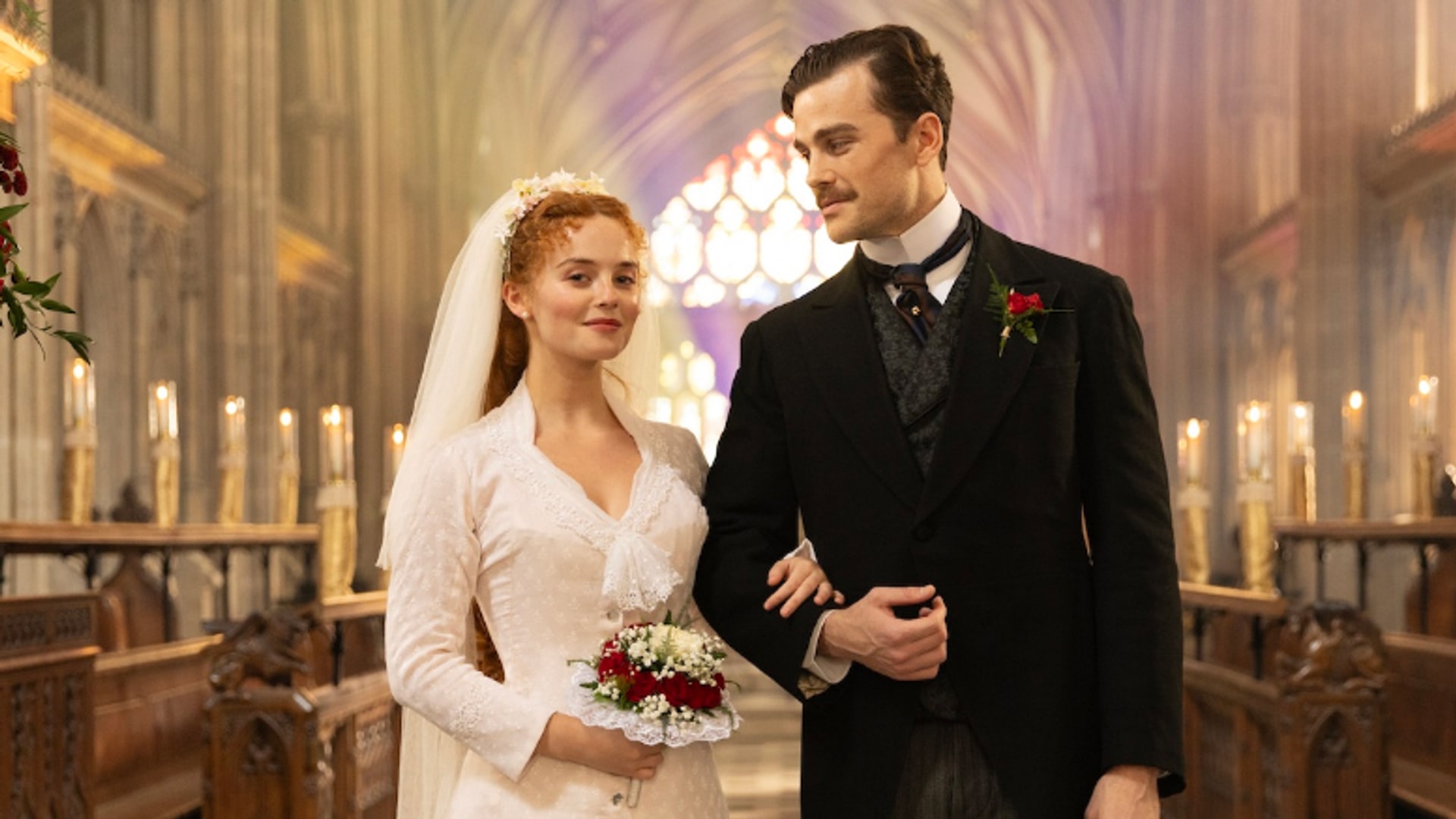 Millie Gibson and Joshua Orpin in The Forsytes