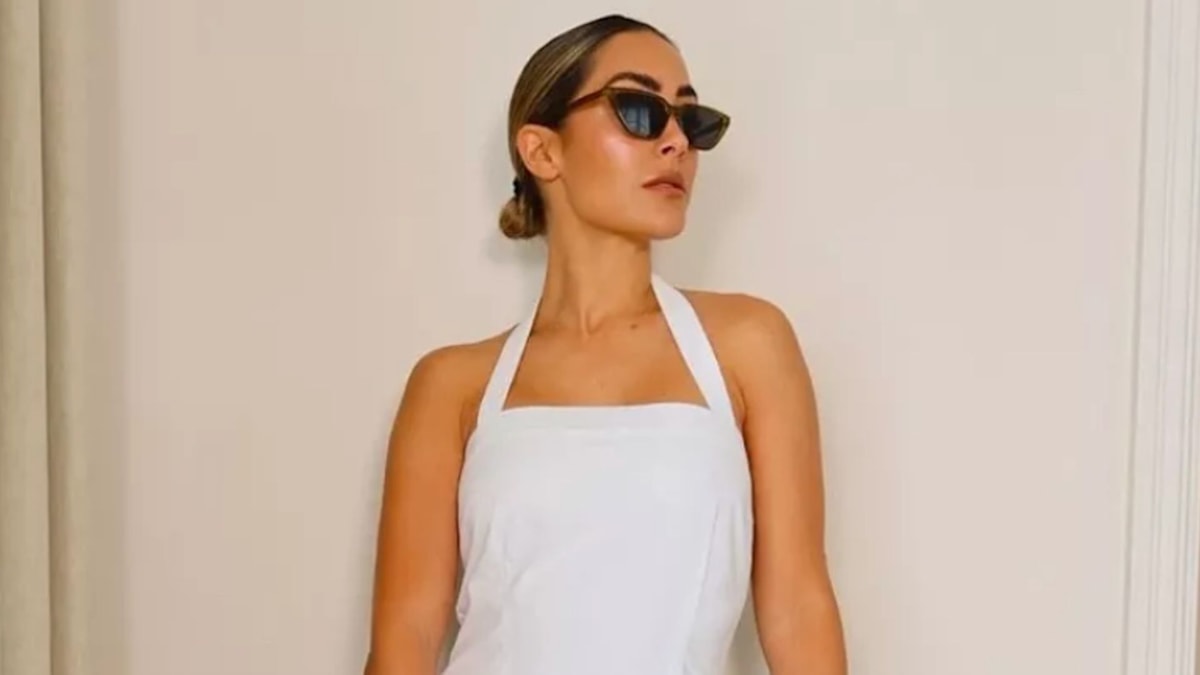 Frankie Bridge has found the perfect 'easy' white summer maxi dress to chuck on during the heatwave