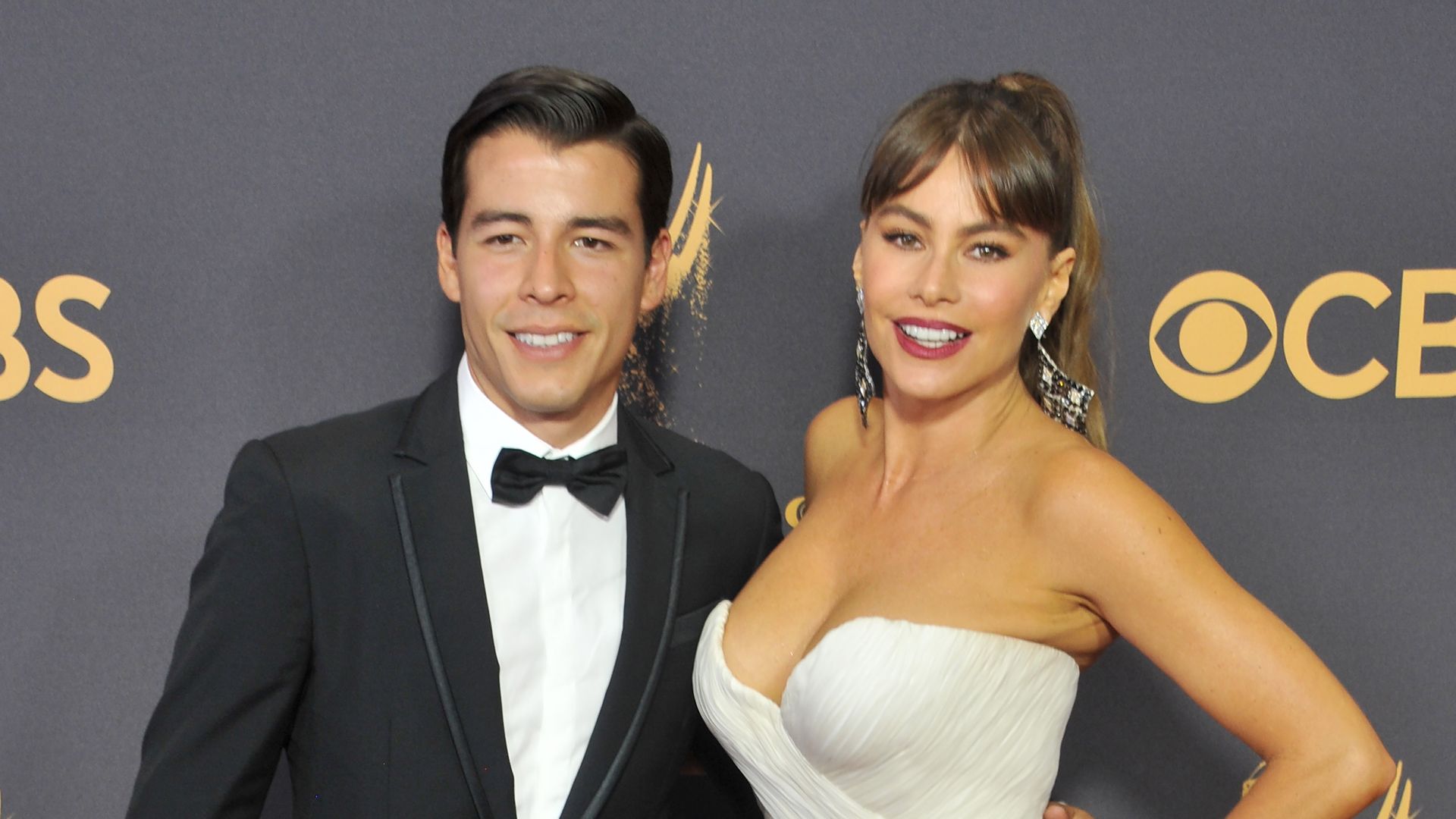 Sofia Vergara and son Manolo Gonzalez-Ripoll Vergara arrive at the 69th Annual Primetime Emmy Awards