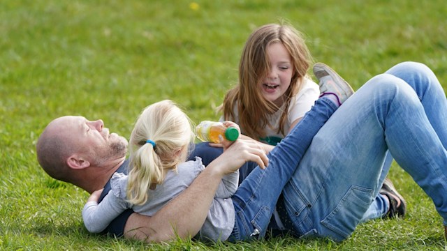 father with two daughters 