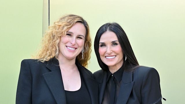 Rumer Willis and Demi Moore attend the Versace FW23 Show at Pacific Design Center on March 09, 2023 in West Hollywood, California