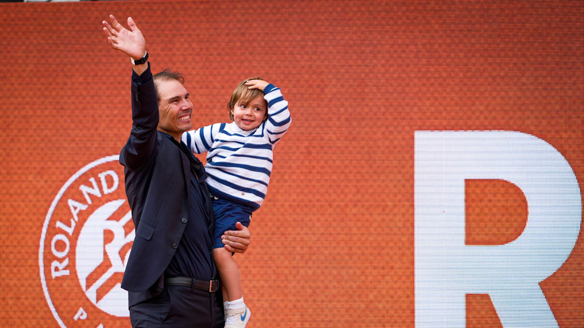 Rafael Nadal’s toddler son steals the show in emotional moment with tennis legends