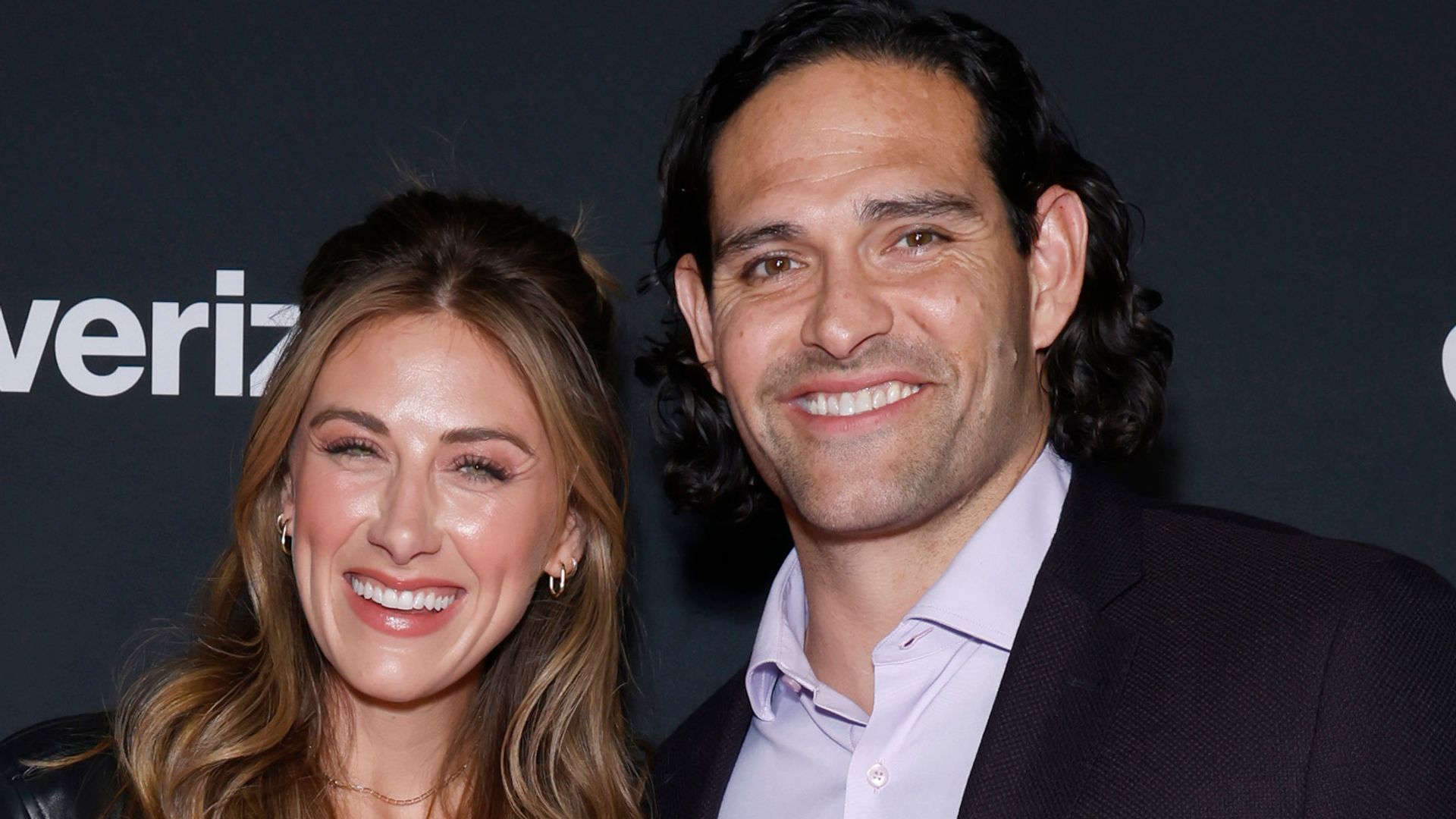 Perry Mattfeld and Mark Sanchez attend Super Bowl LVIII