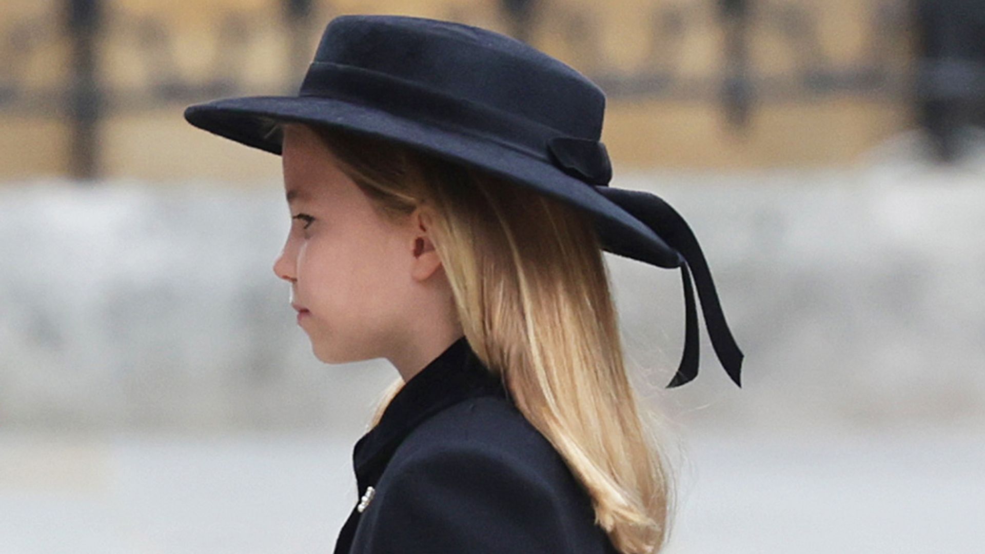 princess charlotte wears hat queens funeral