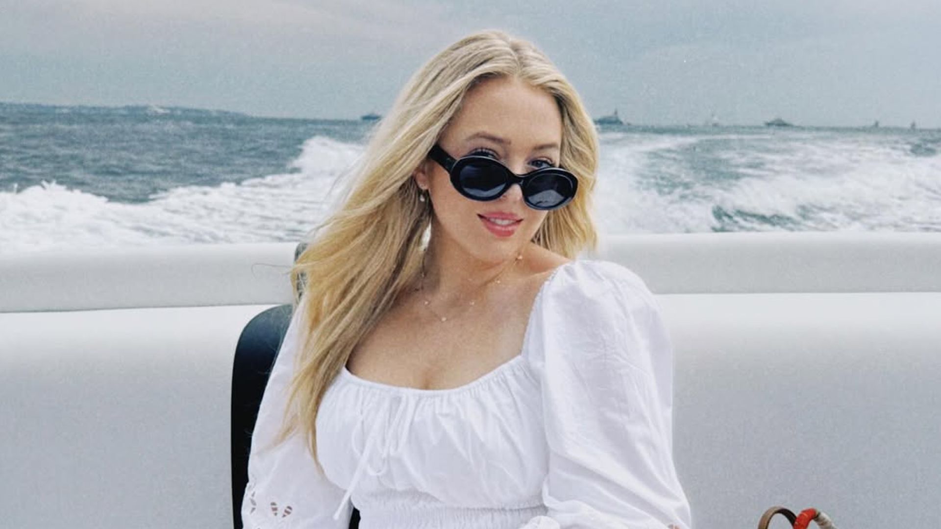 Tiffany Trump vacation white dress