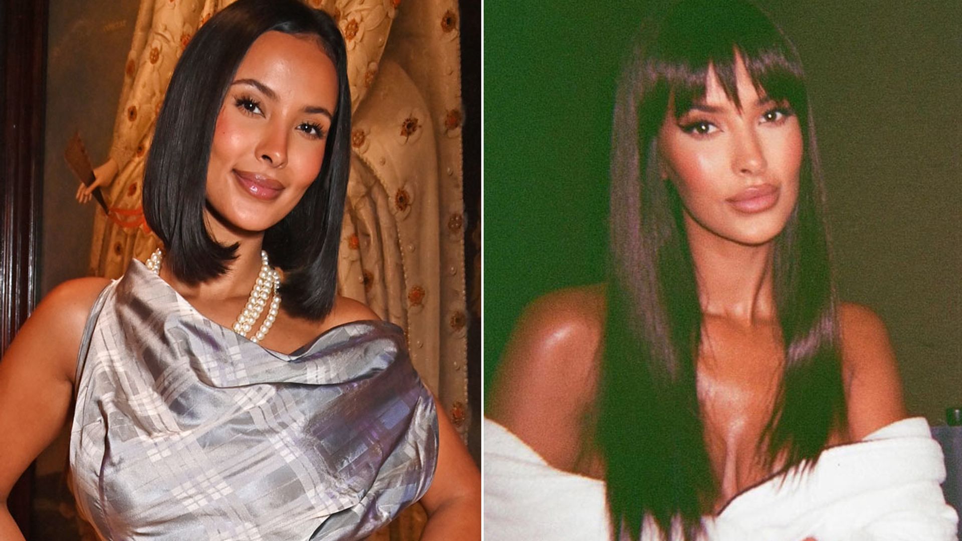 Maya Jama wows with dramatic hair transformation and plunging V-lace top