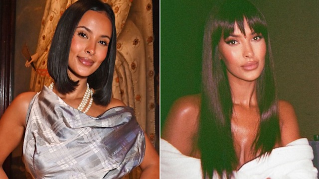 A split image of Maya Jama