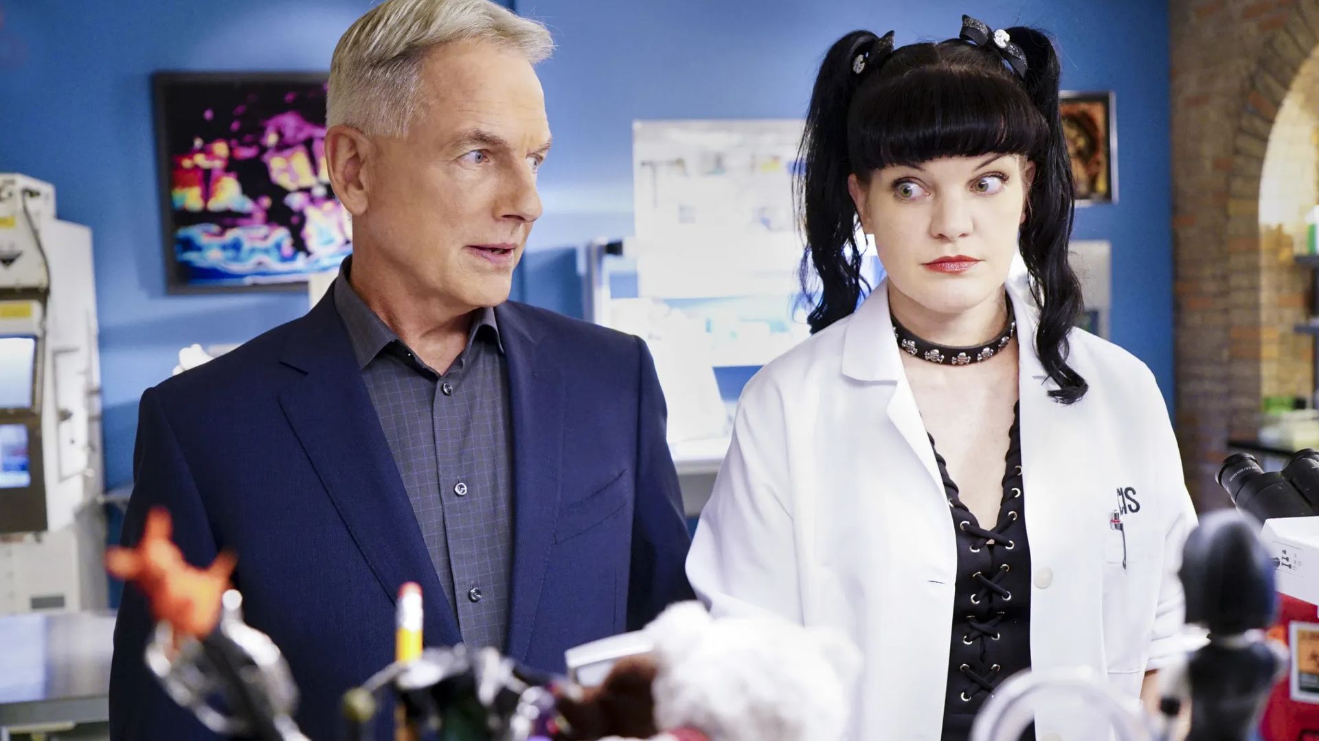 Mark Harmon and Pauley Perrette as Gibbs and Abby on NCIS