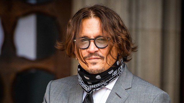 Johnny Depp arrives  at the Royal Courts of Justice, Strand on July 13, 2020 in London, England.Hollywood actor is taking News Group Newspapers, publishers of The Sun, to court over allegations that he was violent towards his ex-wife, Amber Heard, 34