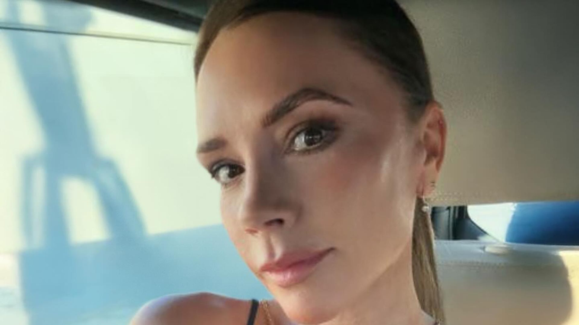 Victoria beckham selfie wearing black dress