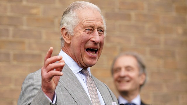 King Charles III makes a speech during a visit to Whittle Laboratory in Cambridge