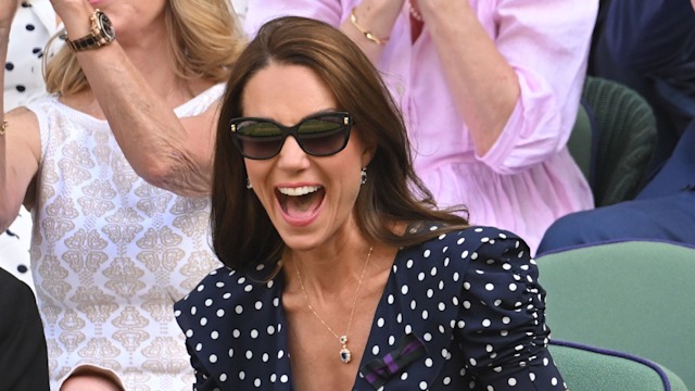 The Princess of Wales cheers at Wimbledon 2022