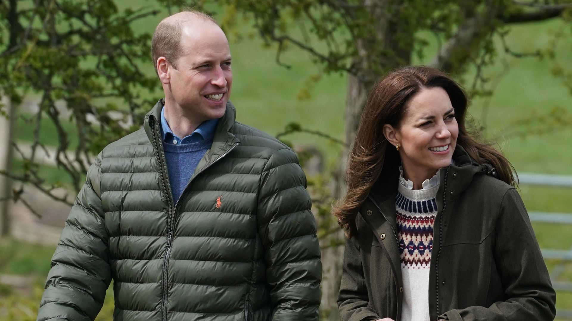 William and Kate in outdoorwear at farm