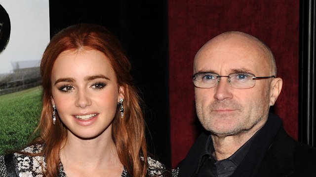 Actress Lily Collins and musician Phil Collins in 2009