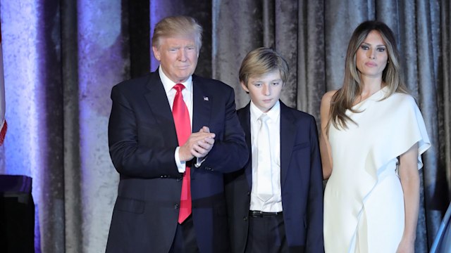 Donald Trump with Melania and son Barron