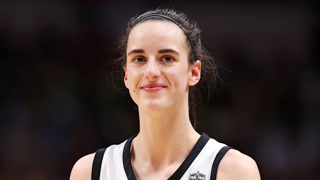 Caitlin Clark #22 of the Iowa Hawkeyes reacts during the second half against the LSU Lady Tigers during the 2023 NCAA Women's Basketball Tournament championship game at American Airlines Center on April 02, 2023 in Dallas, Texas. (Photo by Maddie Meyer/Getty Images)