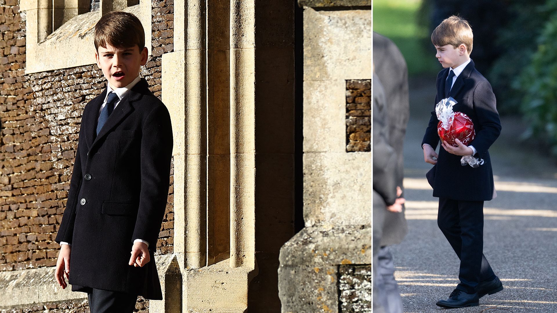 Prince Louis grabs Christmas present from dad Prince William in ...