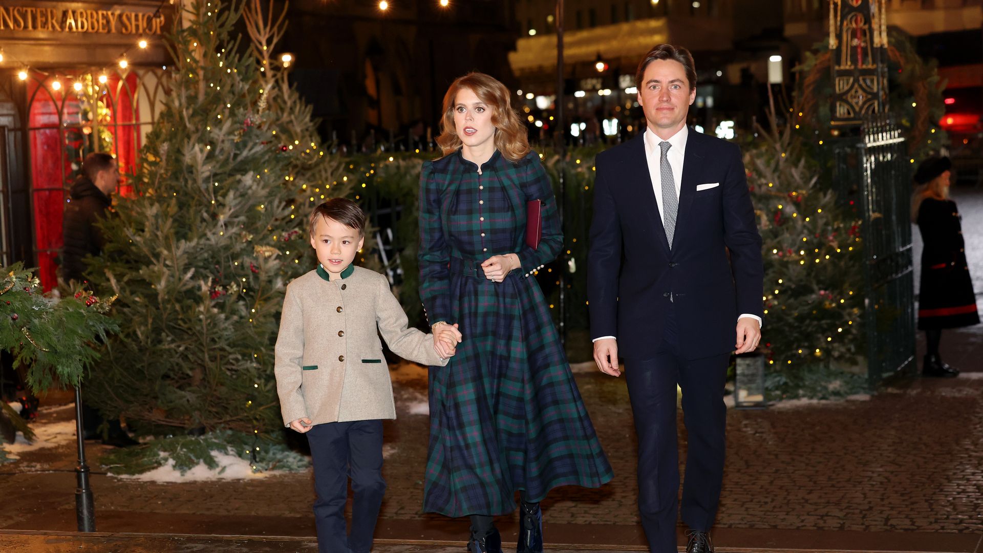 Princess Beatrice, Edoardo Mapelli Mozzi and Christopher Woolf attend Christmas concert