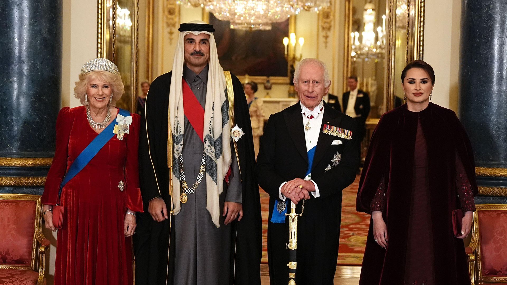 King Charles and Queen Camilla lead royals at glittering state banquet