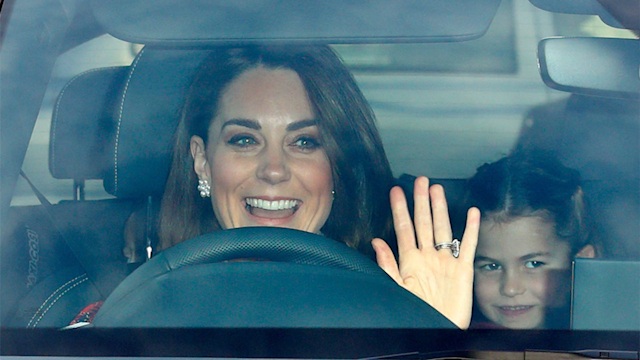 kate middleton drives out of new windsor home