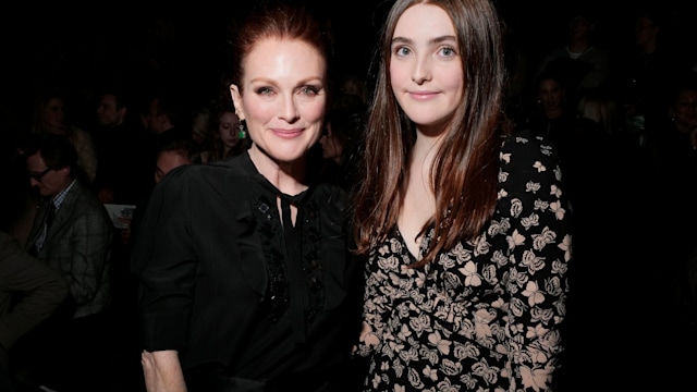 Julianne Moore and Liv Freundlich in the front row (Photo by Swan Gallet/WWD/Penske Media via Getty Images)l