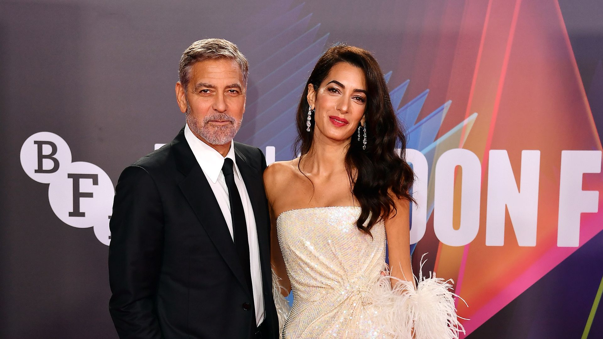 George Clooney and Amal Clooney at "The Tender Bar" Premiere at the 65th BFI London Film Festival in October 2021