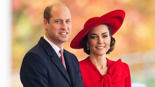 Prince William, Prince of Wales and Catherine, Princess of Wales attend a ceremonial welcome for The President and the First Lady of the Republic of Korea at Horse Guards Parade on November 21, 2023 