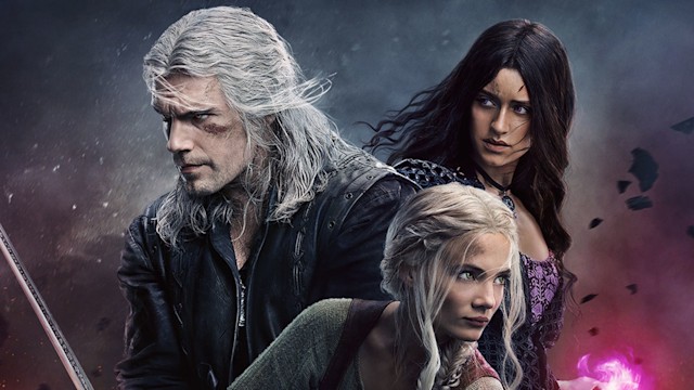 The Witcher season three poster, with Geralt, Yennefer and Ciri