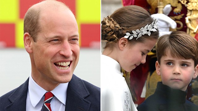 A split image of William and George and Charlotte