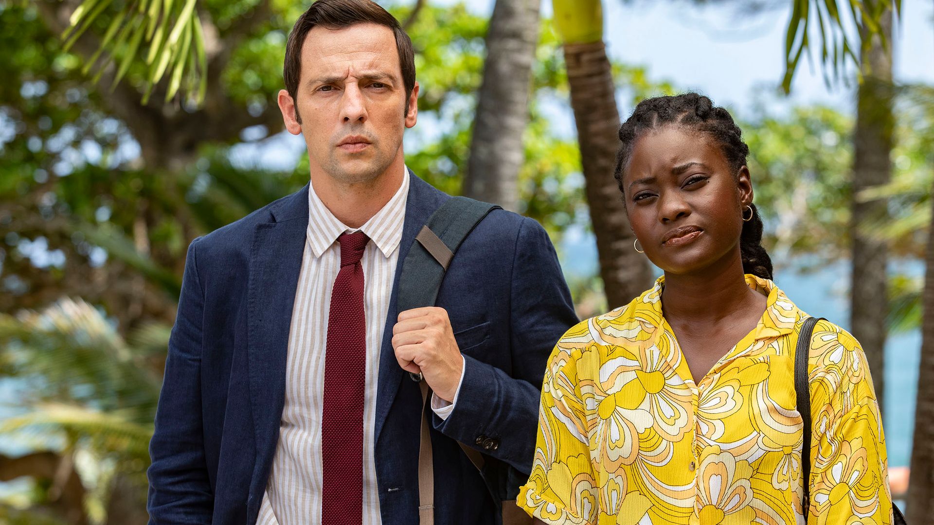 Ralf Little and Shantol Jackson play DI Neville and Naomi Thomas in Death in Paradise