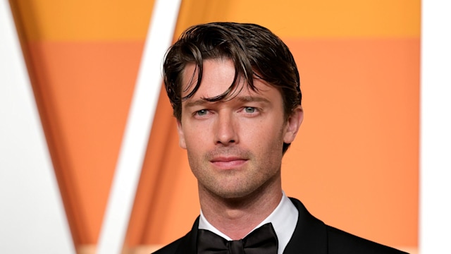 Patrick Schwarzenegger photographed at the 2025 Vanity Fair Oscar Party Hosted By Radhika Jones at Wallis Annenberg Center for the Performing Arts on March 02, 2025 in Beverly Hills, California