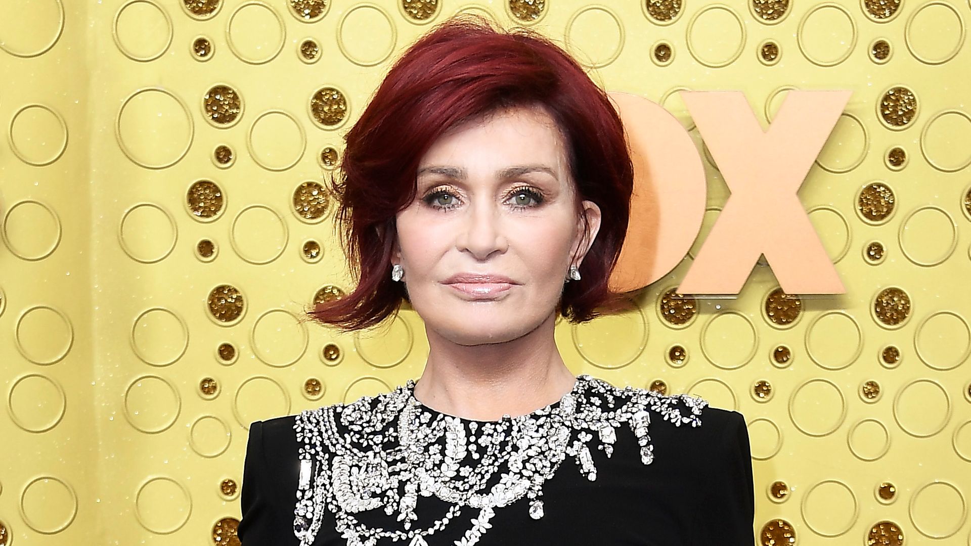 sharon osbourne in black dress