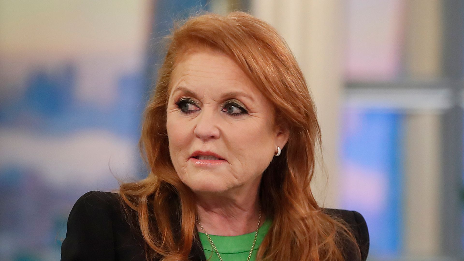 Sarah Ferguson in a green top on The View