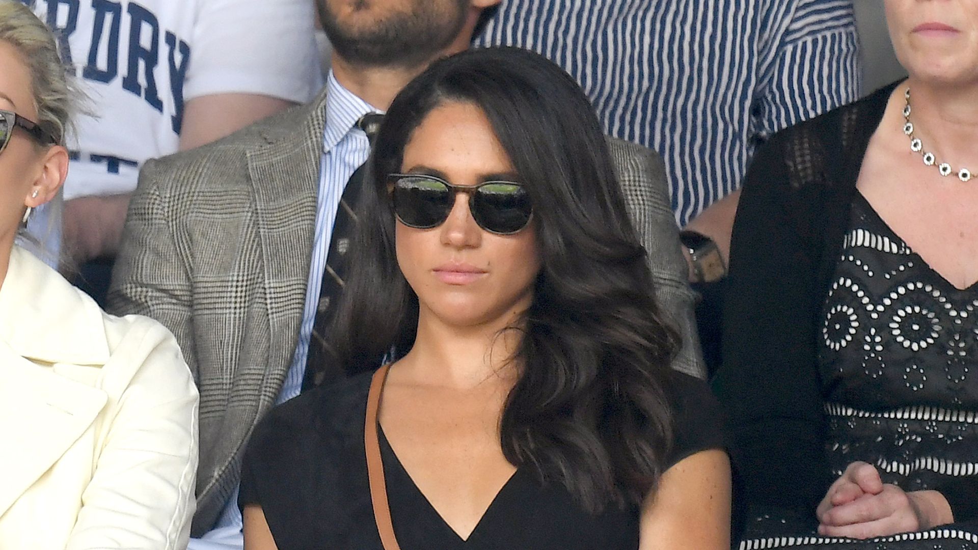  Meghan Markle attends day eight of the Wimbledon Tennis Championships at Wimbledon on July 04, 2016 