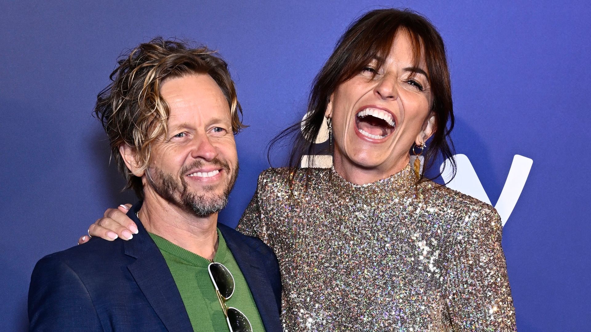 Davina McCall laughing with boyfriend Michael Douglas
