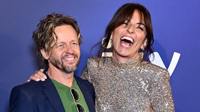 Davina McCall laughing with boyfriend Michael Douglas