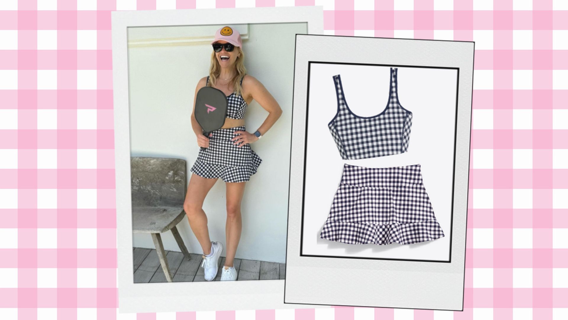 reese witherspoon draper james paddleball outfit.