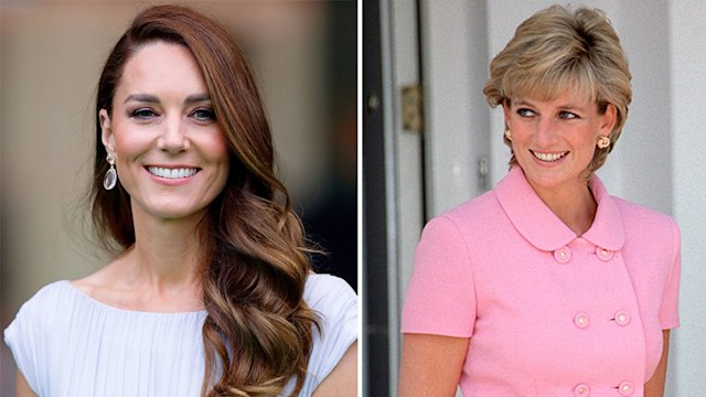 A split image of Kate Middleton and Princess Diana