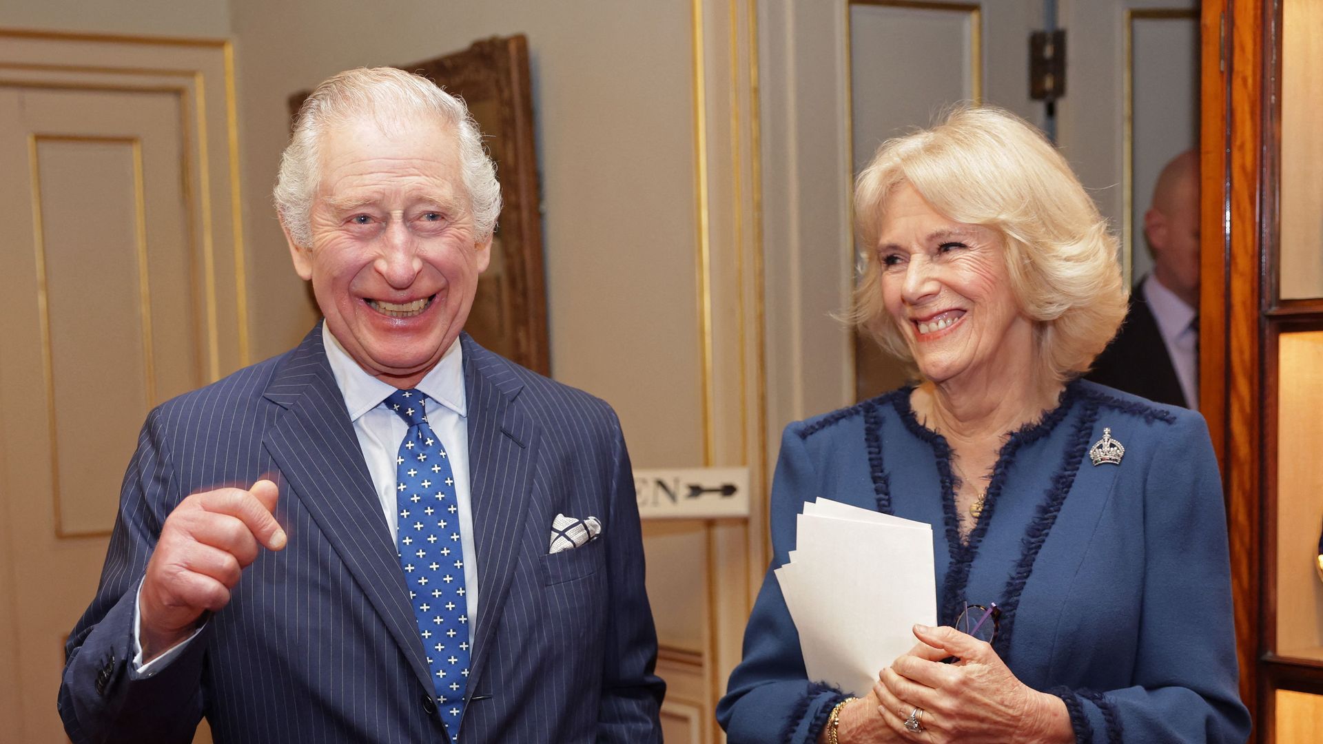 charles and camilla laughing 