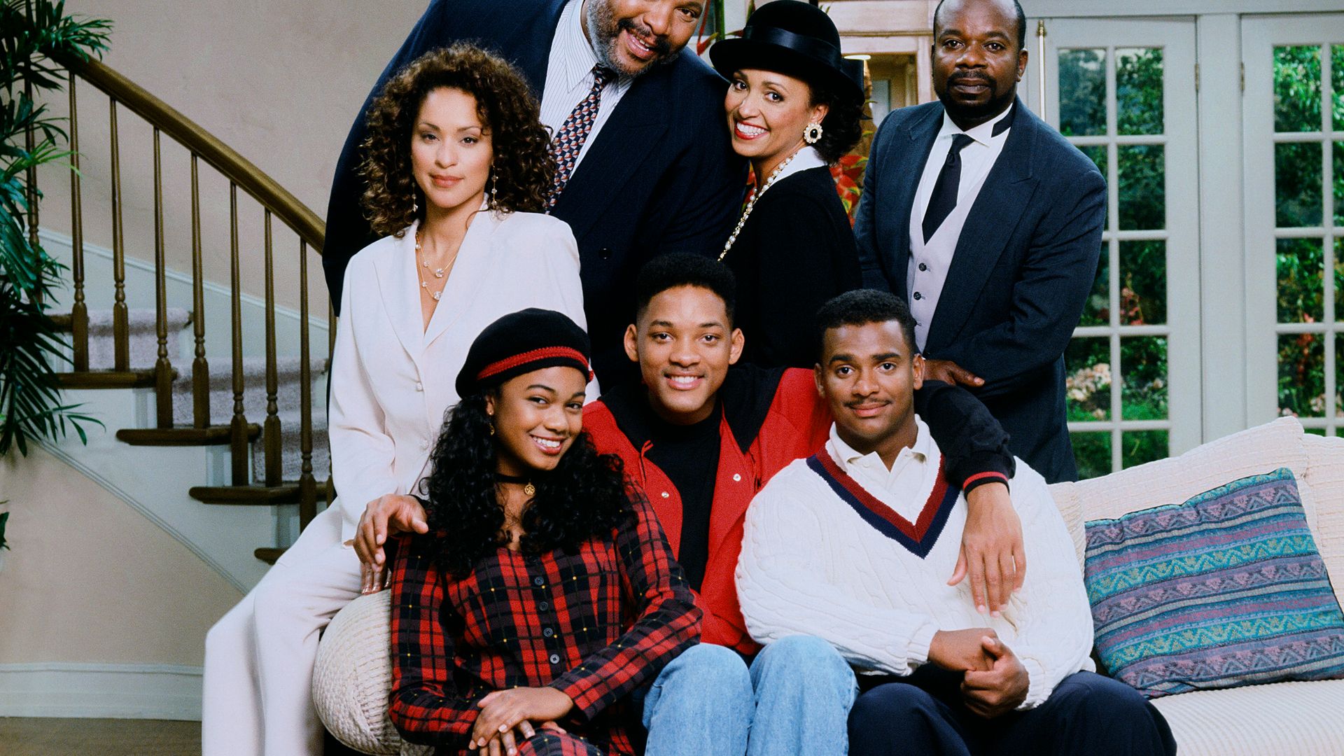 Tatyana Ali as Ashley Banks; Will Smith as William 'Will' Smith; Alfonso Ribeiro as Carlton Banks; Karyn Parsons as Hilary Banks; James Avery as Philip Banks; Daphne Reid as Vivian Banks; Joseph Marcell as Geoffrey on The Fresh Prince of Bel-Air