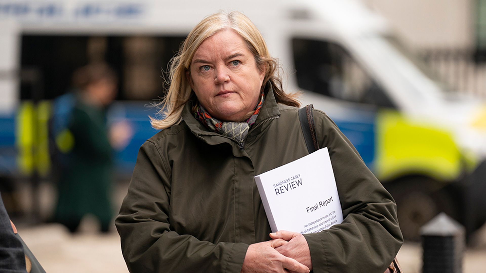 Baroness Louise Casey holding her report on the Metropolitan Police