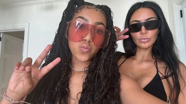 North with her mom Kim on holiday