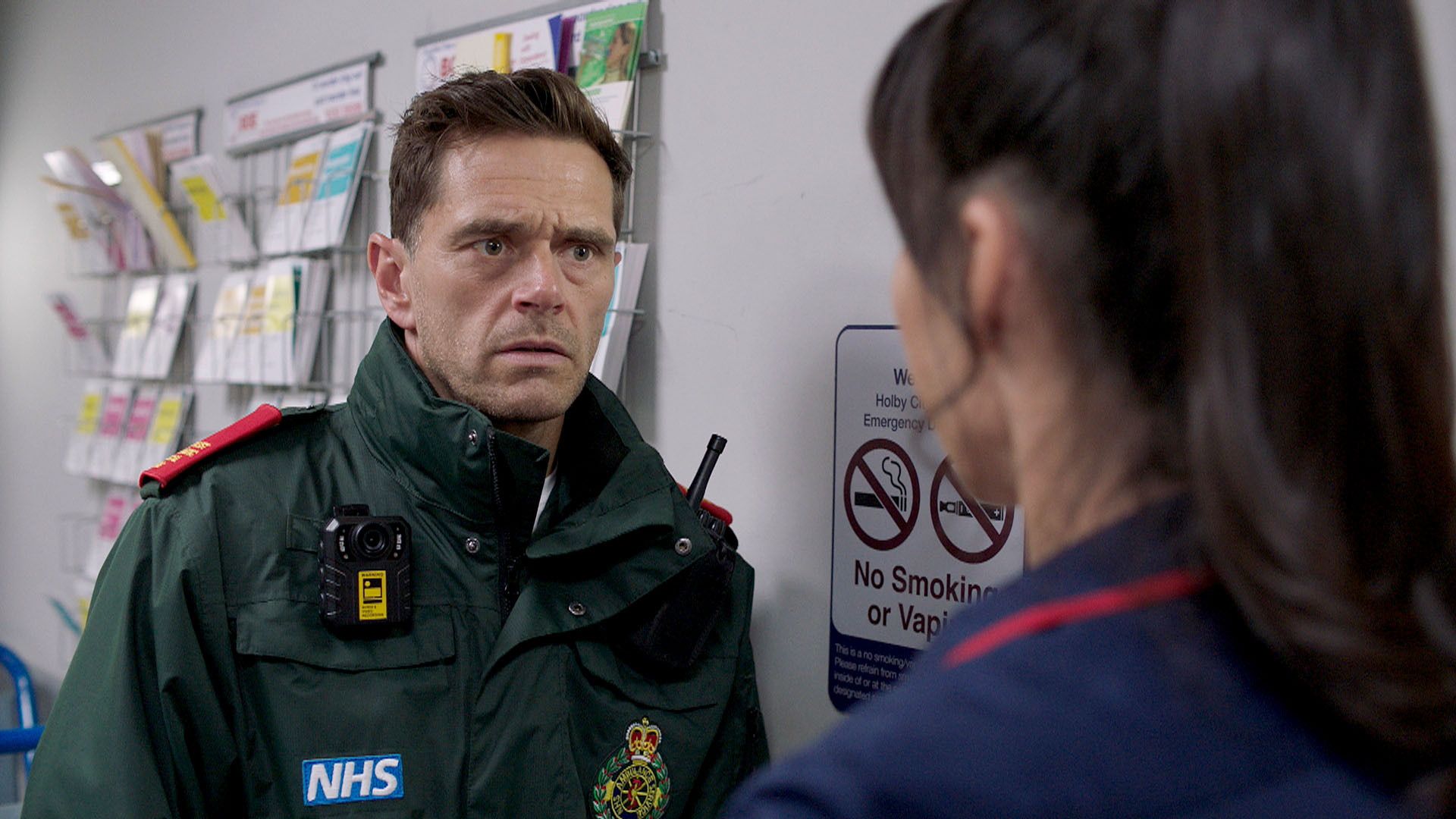 Still of Michael Stevenson and Kirsty Mitchell in Casualty
