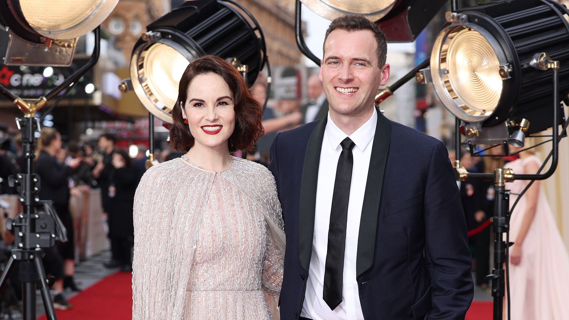 Michelle Dockery and Jasper Waller-Bridge at the red carpet premiere of Downton Abbey: A New Era