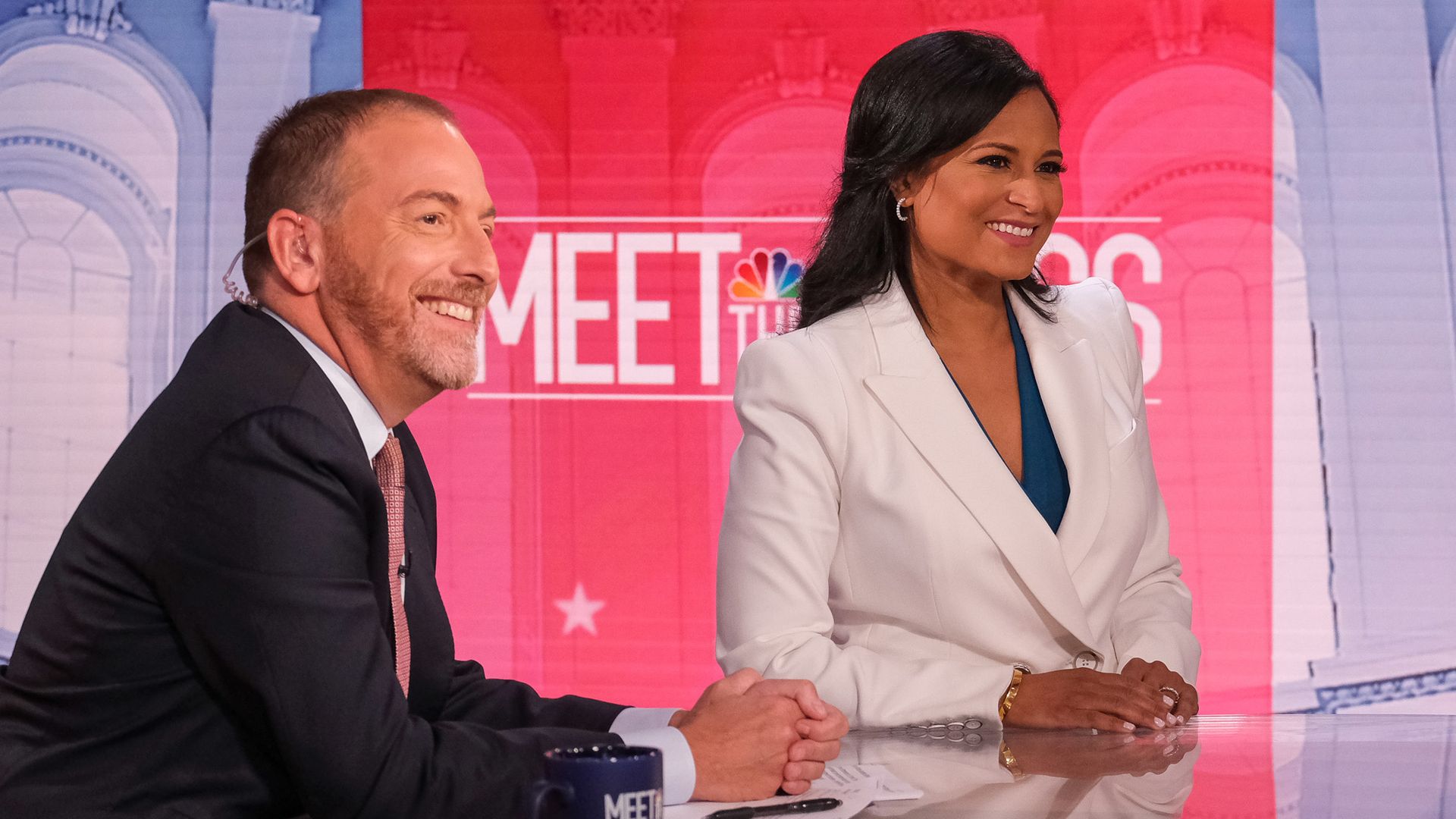 Moderator Chuck Todd, Kristen Welker, NBC News Chief White House Correspondent, and NBC News Justice Correspondent Pete Williams appear on Meet the Press in Washington, D.C. Sunday, July 31, 2022