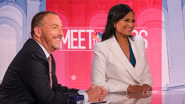 Moderator Chuck Todd, Kristen Welker, NBC News Chief White House Correspondent, and NBC News Justice Correspondent Pete Williams appear on Meet the Press in Washington, D.C. Sunday, July 31, 2022